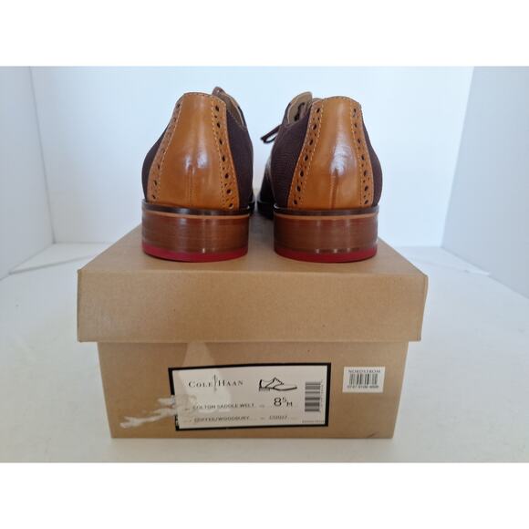 Cole Haan Colton Saddle Welt Coffee/Woodbury Leather Oxford Shoes 8.5M- NIB - Picture 4 of 7